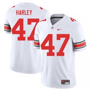 Chic Harley #47 White Men Stitched Jersey | Limited Ohio State NCAA Football Gear 72953759