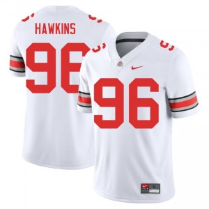 Connor Hawkins #96 White Men Embroidery Jersey | Officially Licensed Ohio State High School Football Gear 75048889