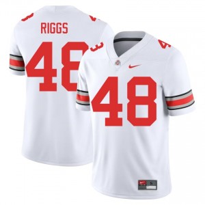 Dalton Riggs #48 White Men Embroidery Jersey | Classic Ohio State High School Football Gear 85567423