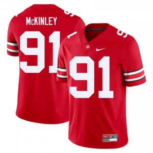 Scarlet #91 Darryus McKinley Men Embroidery Jersey | Ohio State Buckeyes Classic College Football Edition 59589535