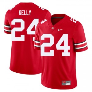 Scarlet #24 Dominick Kelly Men Embroidery Jersey | Ohio State Buckeyes Elite Thread College Football Edition 66557140