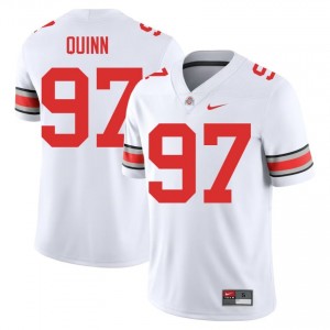 Dre Quinn #97 White Men Embroidery Jersey | Genuine Ohio State College Football Gear 11776835