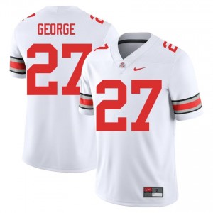 Eddie George #27 White Men Stitch Jersey | Elite Ohio State Player Football Gear 29375550