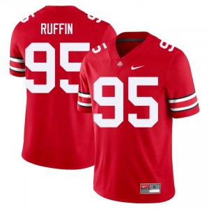 Scarlet #95 Emanuel Ruffin Men Stitched Jersey | Ohio State Buckeyes Essential NCAA Football Edition 10837979