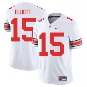 Ezekiel Elliott #15 White Men Stitched Jersey | Fresh Ohio State University Football Gear 28182010
