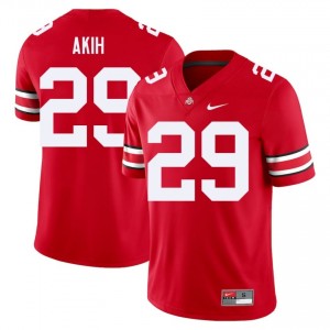 Scarlet #29 Favour Akih Men Stitch Jersey | Ohio State Buckeyes Elite Thread Player Football Edition 44896383