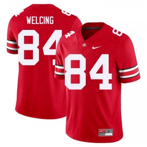 Scarlet #84 Hunter Welcing Men Stitched Jersey | Ohio State Buckeyes Elite NCAA Football Edition 24341684