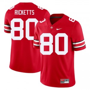 Scarlet #80 Jaeden Ricketts Men Embroidery Jersey | Ohio State Buckeyes Premium High School Football Edition 74917915