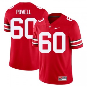 Scarlet #60 Jaxon Powell Men Stitch Jersey | Ohio State Buckeyes Limited Player Football Edition 43657933