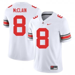 Jaylen McClain #8 White Men Embroidery Jersey | Gameday Ohio State High School Football Gear 48044684