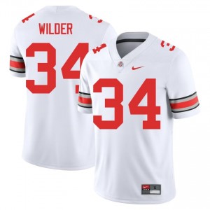 Khary Wilder #34 White Men Stitched Jersey | Essential Ohio State University Football Gear 23487249