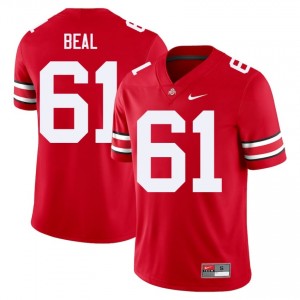 Scarlet #61 Landon Beal Men Stitched Jersey | Ohio State Buckeyes Durable NCAA Football Edition 55171065