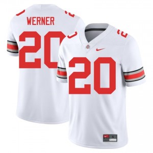 Pete Werner #20 White Men Stitch Jersey | Officially Licensed Ohio State Player Football Gear 72725814