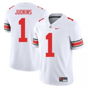 Quinshon Judkins #1 White Men Stitched Jersey | Genuine Ohio State NCAA Football Gear 86664534