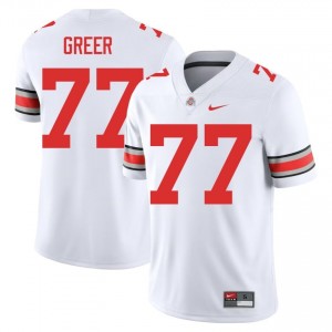 Sam Greer #77 White Men Stitched Jersey | Durable Ohio State University Football Gear 78821481