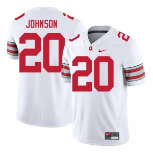 Cincere Johnson #20 White Men Stitched Jersey | Moisture Wicking Ohio State 2026 High School Football Gear 76253122