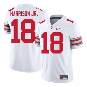 Marvin Harrison Jr. #18 White Men Embroidery Jersey | Gameday Ohio State Buckeyes 2026 Player Football Gear 53707882