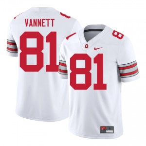 Nick Vannett #81 White Men Embroidery Jersey | Officially Licensed OSU Buckeyes 2026 Player Football Gear 83435751
