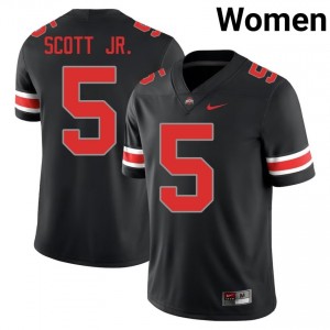 Aaron Scott Jr. #5 Black Women Embroidery Jersey | Authentic Ohio State High School Football Gear 59470991
