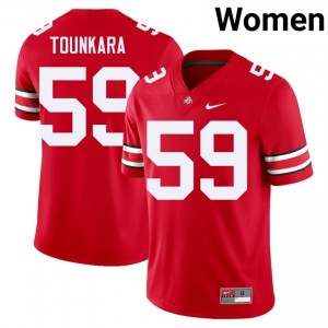 Ahmed Tounkara #59 Scarlet Women Stitch Jersey | OSU Player Football Gear 79749629