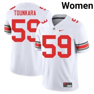 Buckeyes Ahmed Tounkara #59 White Women High School Jersey | Fresh Embroidery Football Uniform 22806317