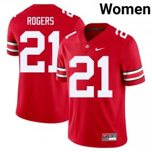 Anthony Rogers #21 Scarlet Women Embroidery Jersey | Moisture Wicking OSU College Football Gear 55621699