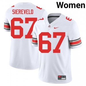 Buckeyes Austin Siereveld #67 White Women University Jersey | Authentic Stitched Football Uniform 32070788