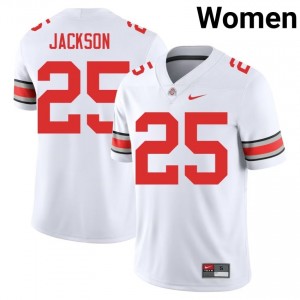 Buckeyes Bo Jackson #25 White Women College Jersey | Essential Embroidery Football Uniform 35062440