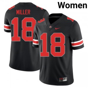 Bodpegn Miller #18 Black Women Stitched Jersey | Exclusive Ohio State NCAA Football Gear 71570008