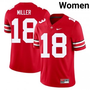 Bodpegn Miller #18 Scarlet Women Embroidery Jersey | Authentic OSU High School Football Gear 95118186