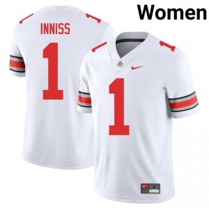 Buckeyes Brandon Inniss #1 White Women High School Jersey | Exclusive Embroidery Football Uniform 79234637