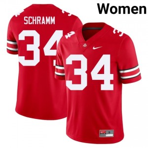 Brennen Schramm #34 Scarlet Women Stitched Jersey | Gameday OSU University Football Gear 20558238