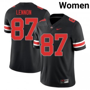 Brody Lennon #87 Black Women Stitch Jersey | Durable Ohio State Player Football Gear 15119836