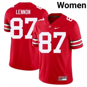 Brody Lennon #87 Scarlet Women Stitched Jersey | Pro Cut OSU University Football Gear 73773663