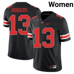 Bryson Rodgers #13 Black Women Embroidery Jersey | Iconic Ohio State College Football Gear 44915167