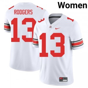 Buckeyes Bryson Rodgers #13 White Women High School Jersey | Moisture Wicking Embroidery Football Uniform 70108958