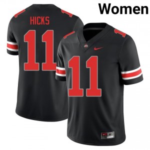 C.J. Hicks #11 Black Women Stitched Jersey | Gameday Ohio State NCAA Football Gear 83823608