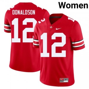 CJ Donaldson #12 Scarlet Women Stitch Jersey | Elite OSU Player Football Gear 18086302