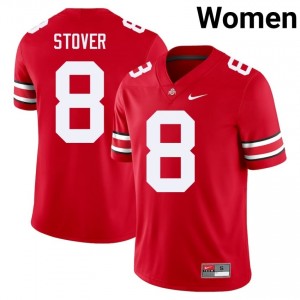 Cade Stover #8 Scarlet Women Stitched Jersey | Pro-Grade OSU University Football Gear 12507389