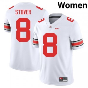 Buckeyes Cade Stover #8 White Women College Jersey | Genuine Embroidery Football Uniform 11212374
