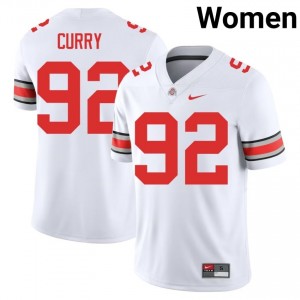 Buckeyes Caden Curry #92 White Women College Jersey | Pro Cut Embroidery Football Uniform 12122341