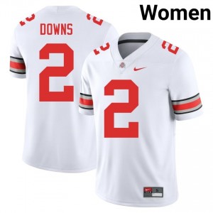 Buckeyes Caleb Downs #2 White Women High School Jersey | Pro-Grade Embroidery Football Uniform 45968204