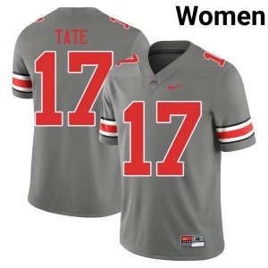 Grey #17 Carnell Tate Women Embroidery Jersey | Ohio State Buckeyes Classic College Football Edition 16402396