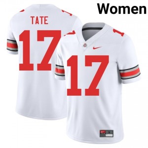 Buckeyes Carnell Tate #17 White Women University Jersey | Pro Cut Stitched Football Uniform 24658047