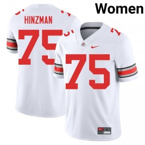 Buckeyes Carson Hinzman #75 White Women High School Jersey | Premium Embroidery Football Uniform 49284388