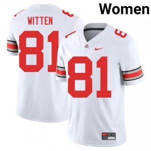 Buckeyes Damarion Witten #81 White Women High School Jersey | Essential Embroidery Football Uniform 96421390