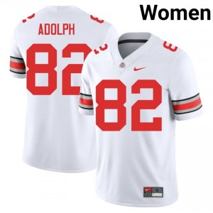 Buckeyes David Adolph #82 White Women College Jersey | Officially Licensed Embroidery Football Uniform 54318903