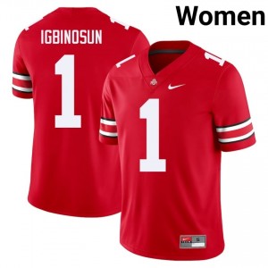 Davison Igbinosun #1 Scarlet Women Embroidery Jersey | Limited OSU High School Football Gear 86100036