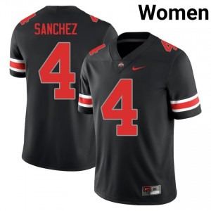 Devin Sanchez #4 Black Women Stitched Jersey | Durable Ohio State NCAA Football Gear 29619909