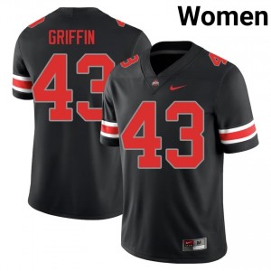 Diante Griffin #43 Black Women Stitched Jersey | Fresh Ohio State University Football Gear 46152667
